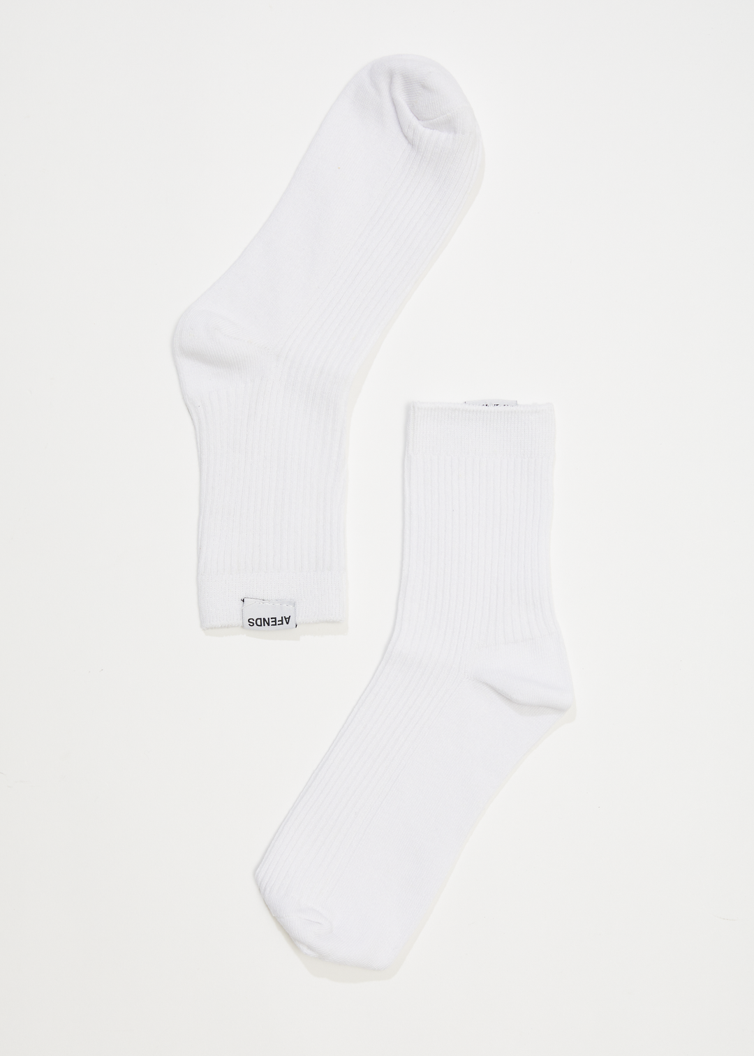 AFENDS Womens The Essential - Rib Socks - White 