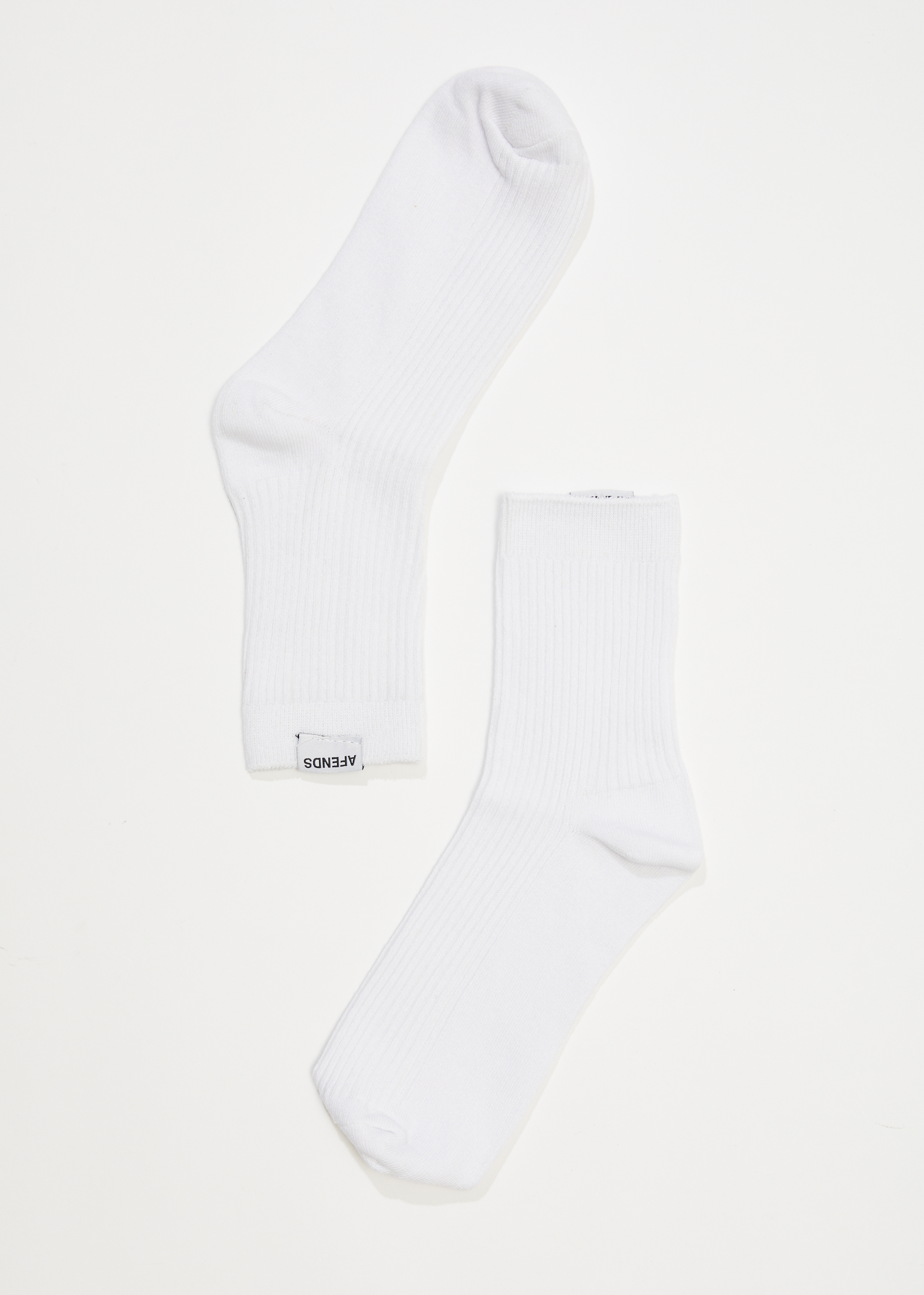 AFENDS Womens The Essential - Rib Socks - White