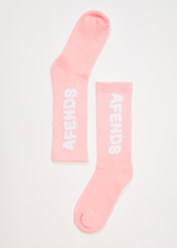 Afends Unisex Vortex - Recycled Crew Socks - Powder Pink - Afends unisex vortex   recycled crew socks   powder pink 