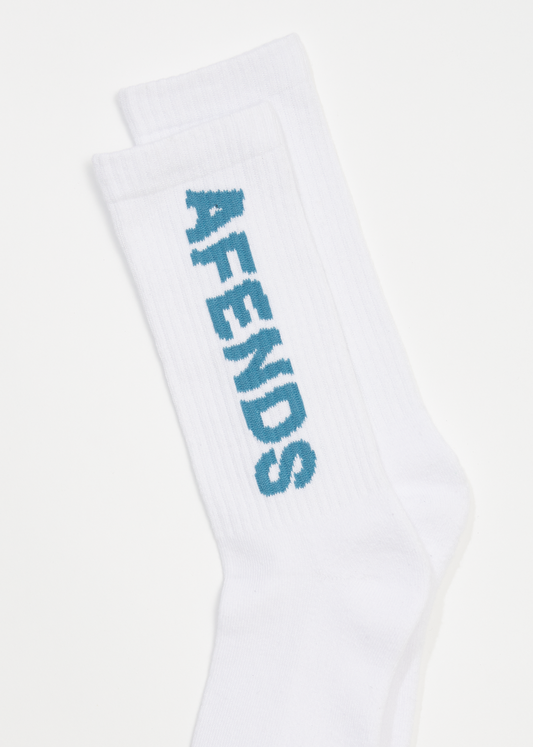 AFENDS Unisex Vortex - Crew Socks - White 