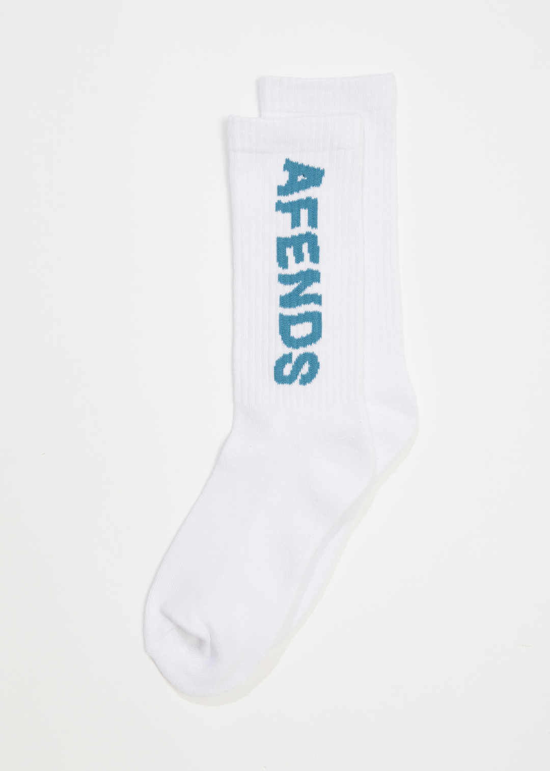 AFENDS Unisex Vortex - Crew Socks - White 