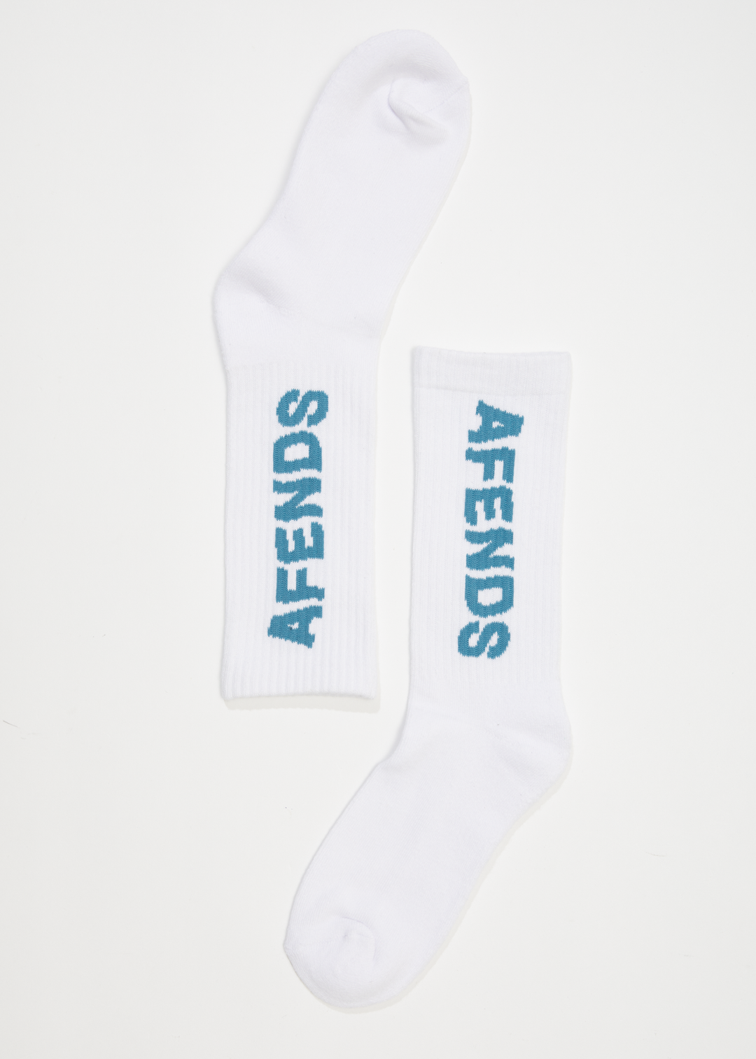 AFENDS Unisex Vortex - Crew Socks - White 