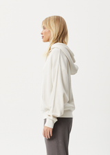 Afends Womens Ari - Waffle Hoodie - Off White - Afends womens ari   waffle hoodie   off white 