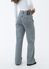 Afends Womens Bella - Organic Denim Baggy Jeans - Faded Steel - Afends womens bella   organic denim baggy jeans   faded steel 