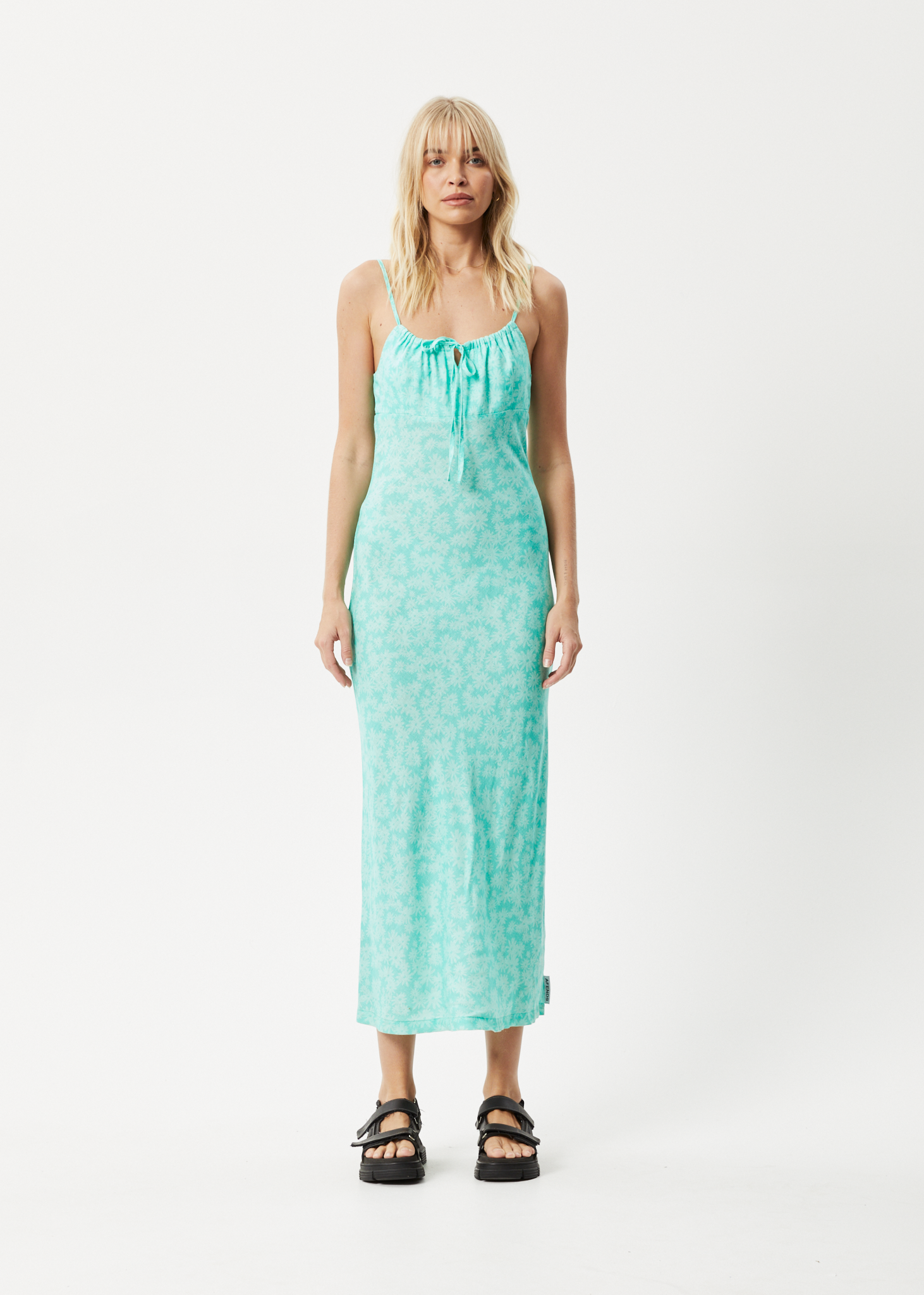 AFENDS Womens Benny - Maxi Dress - Jade Daisy 