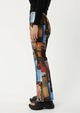 Afends Womens Boulevard - Recycled Sheer Flared Pants - Multi - Afends womens boulevard   recycled sheer flared pants   multi 