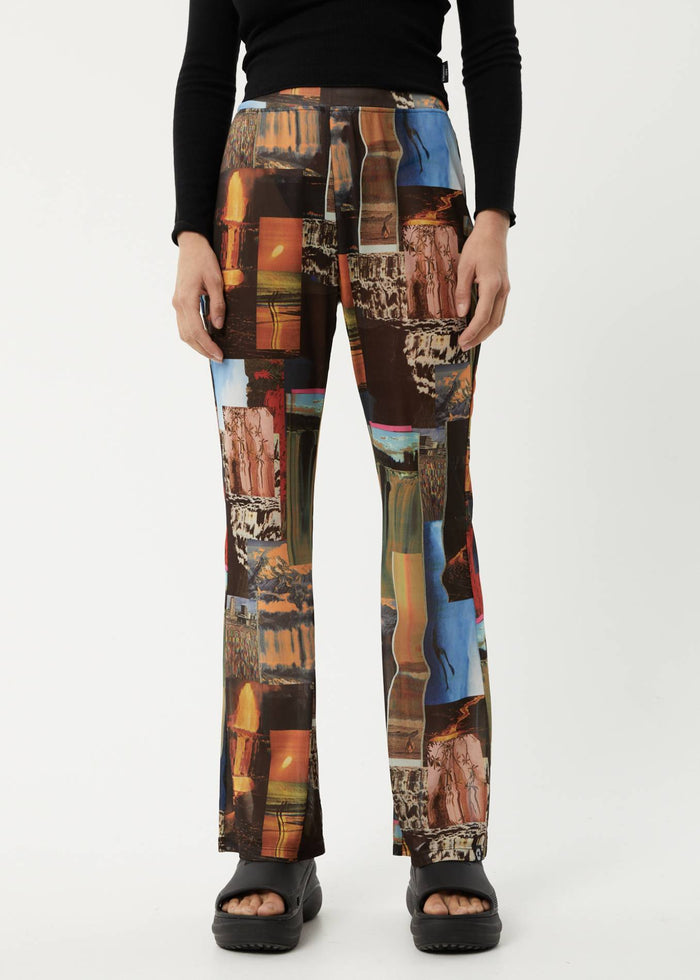 Afends Womens Boulevard - Recycled Sheer Flared Pants - Multi 