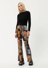 Afends Womens Boulevard - Recycled Sheer Flared Pants - Multi - Afends womens boulevard   recycled sheer flared pants   multi 