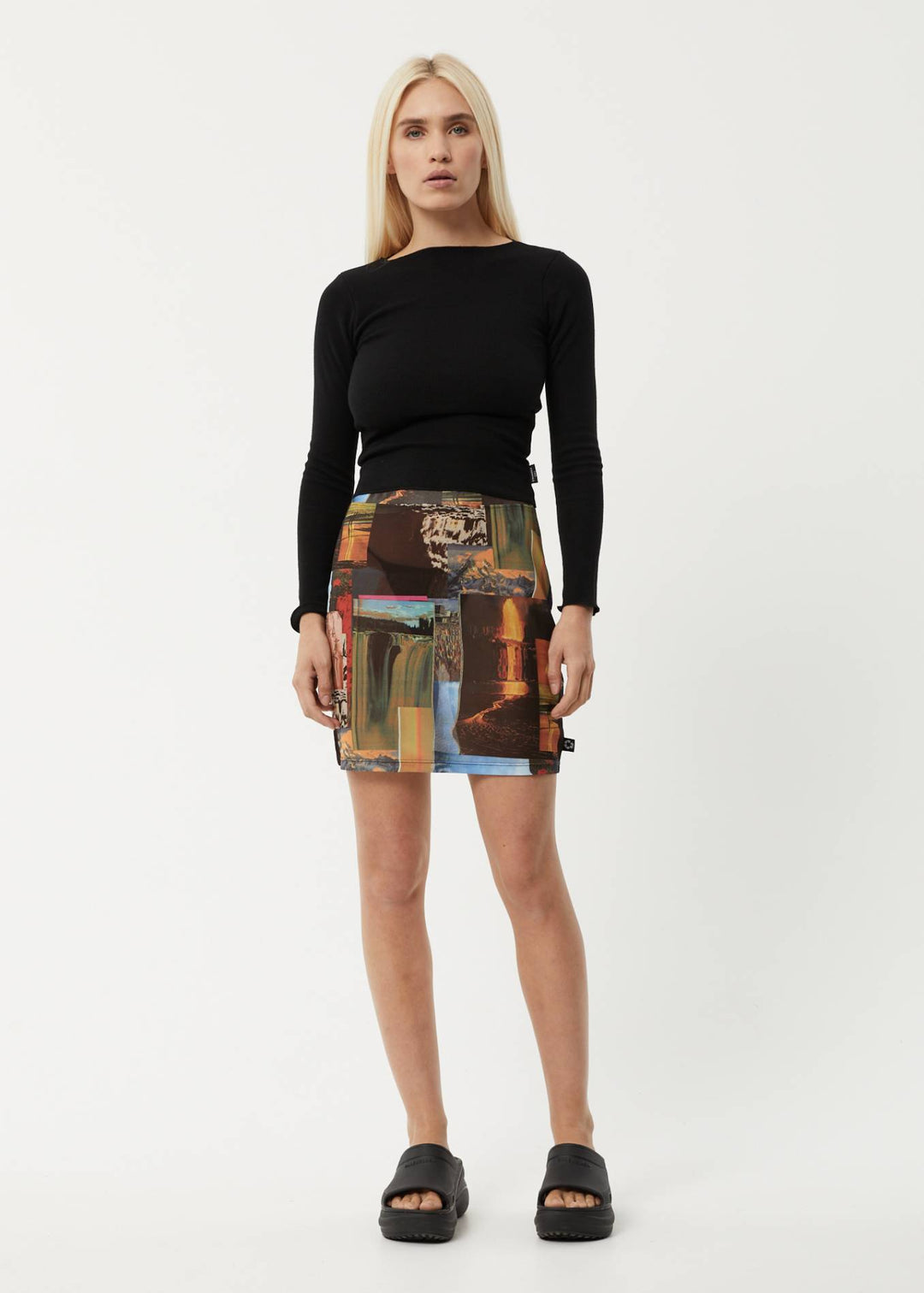 AFENDS Womens Boulevard - Sheer Mini Skirt - Multi 