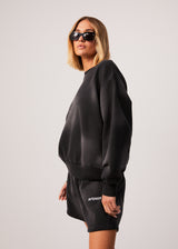 Afends Womens Boundless - Recycled Crew Neck Jumper - Black - Afends womens boundless   recycled crew neck jumper   black 