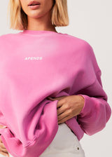 Afends Womens Boundless - Recycled Crew Neck Jumper - Bubblegum - Afends womens boundless   recycled crew neck jumper   bubblegum 