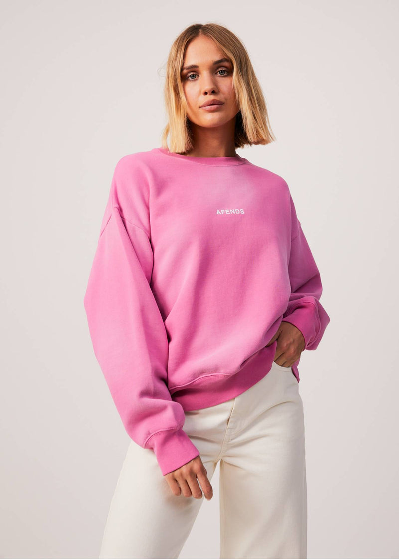 Afends Womens Boundless - Recycled Crew Neck Jumper - Bubblegum