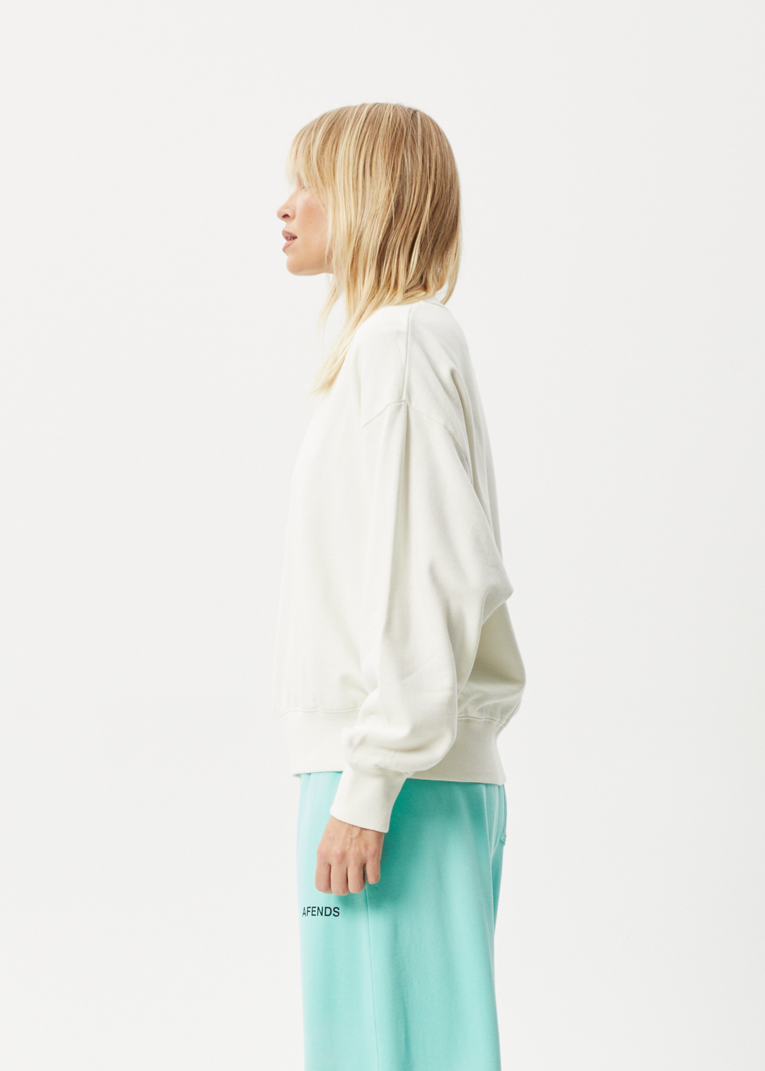 AFENDS Womens Boundless - Crew Neck Jumper - Off White 