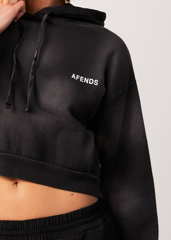 Afends Womens Boundless - Recycled Cropped Hoodie - Black 