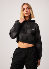 Afends Womens Boundless - Recycled Cropped Hoodie - Black - Afends womens boundless   recycled cropped hoodie   black 