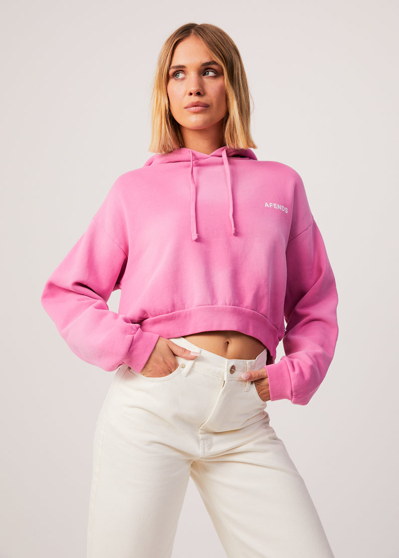 Afends Womens Boundless - Recycled Cropped Hoodie - Bubblegum