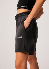 Afends Womens Boundless - Recycled Oversized Shorts - Black - Afends womens boundless   recycled oversized shorts   black 