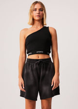 Afends Womens Boundless - Recycled Oversized Shorts - Black - Afends womens boundless   recycled oversized shorts   black 
