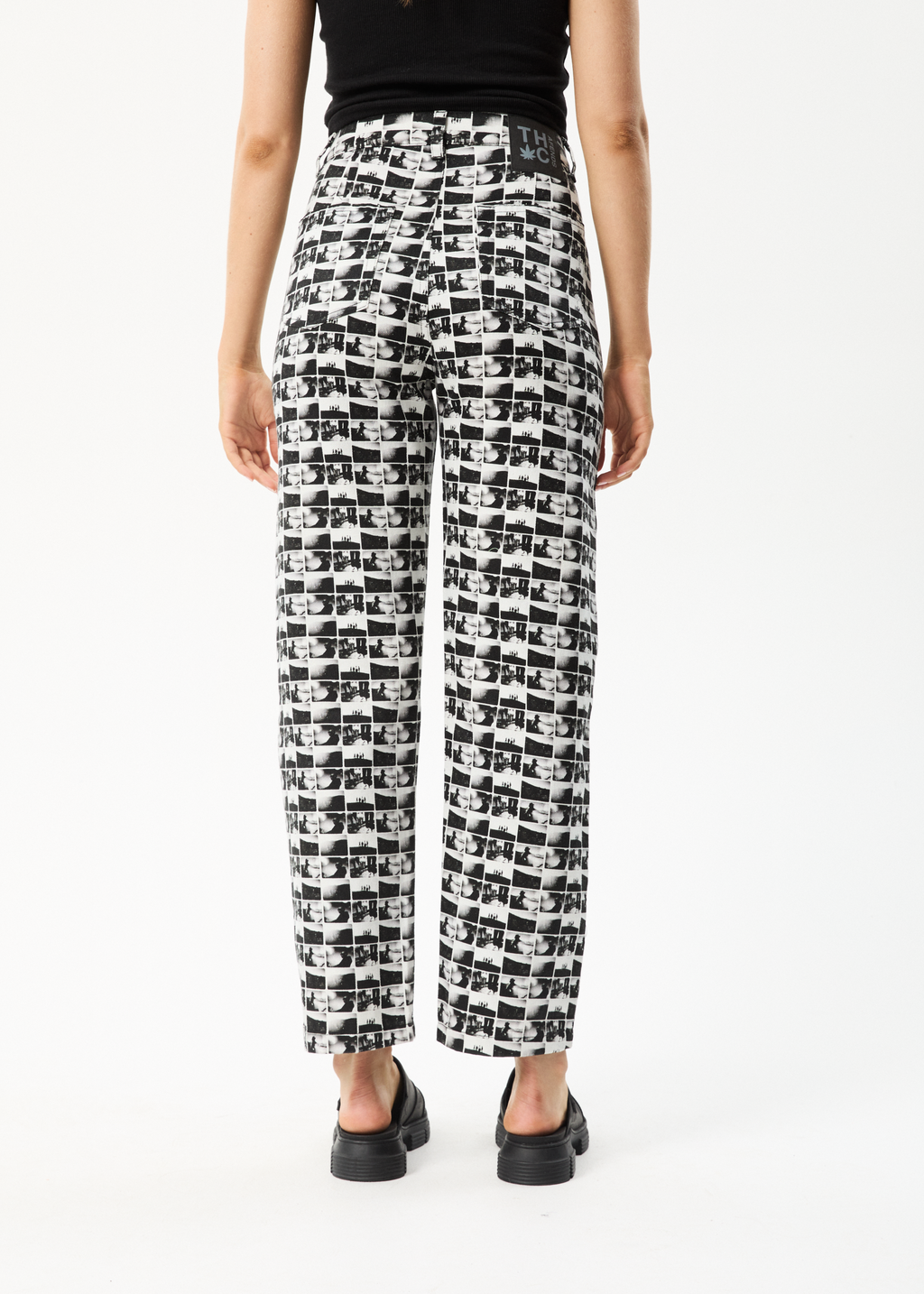 AFENDS Womens Chaos Shelby - Wide Leg Pant - Black