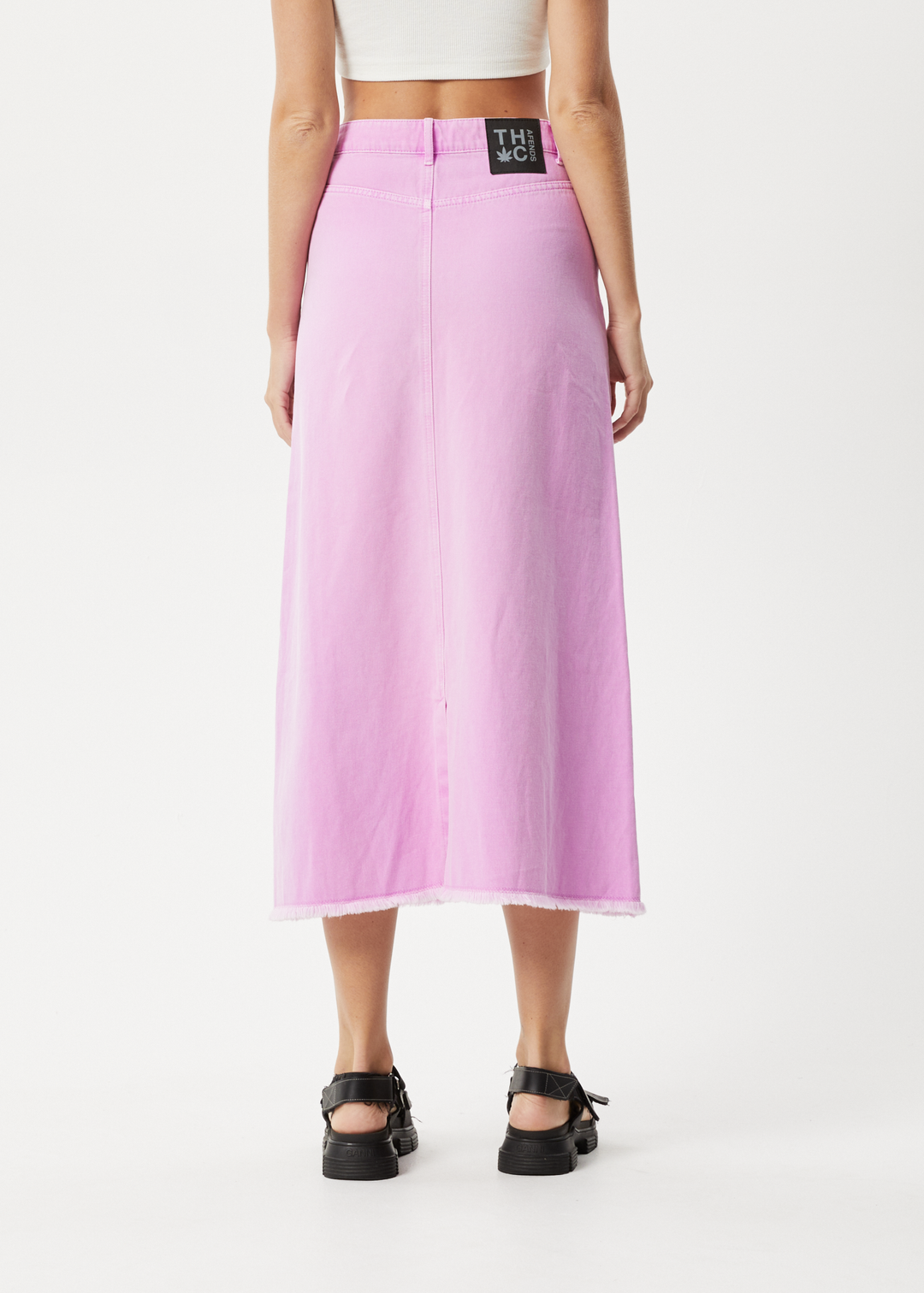 AFENDS Womens Chichi - Denim Midi Skirt - Faded Candy 