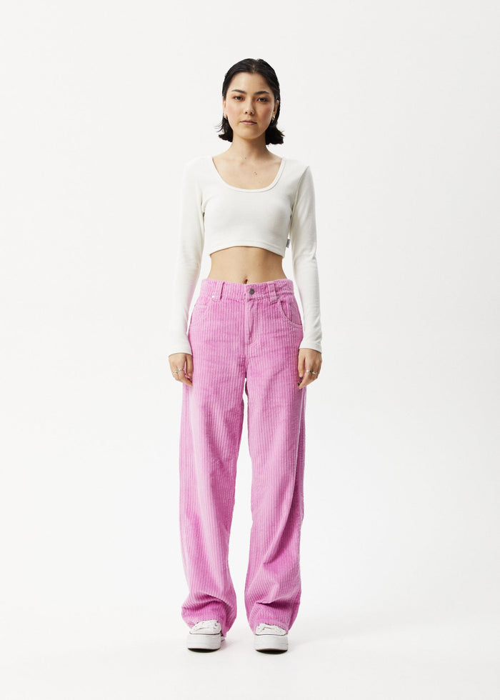 Afends Womens Day Dream - Corduroy Slouch Pants - Candy 