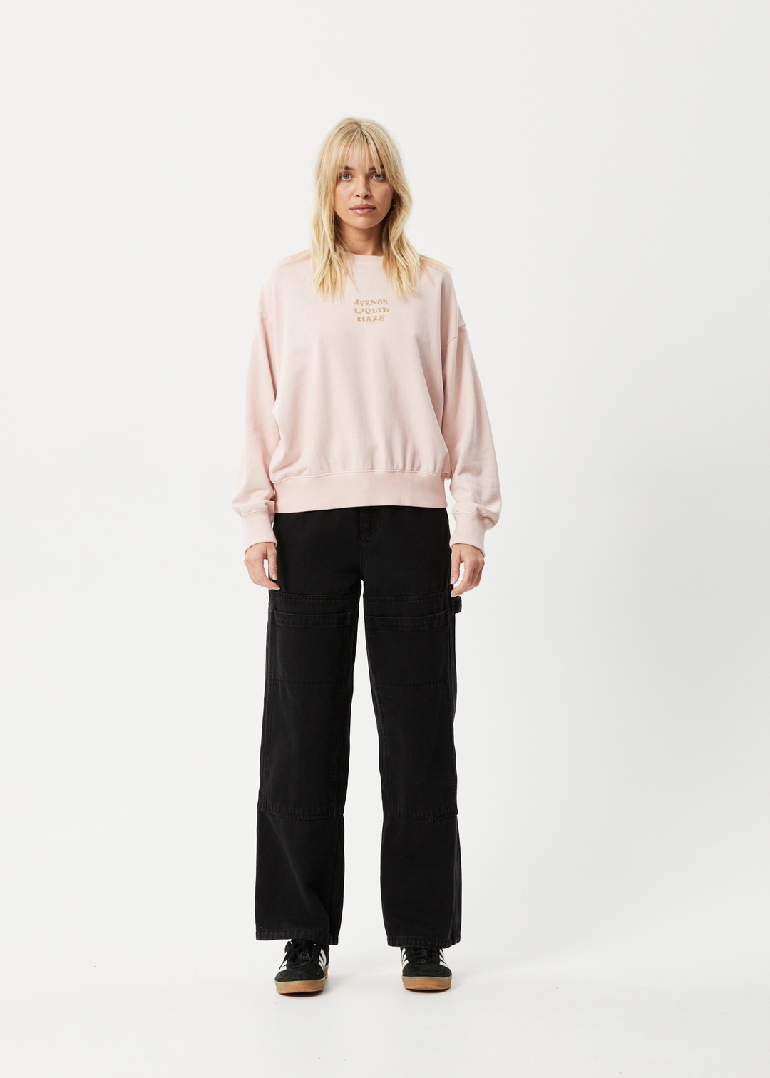 AFENDS Womens Daze - Crew Neck Jumper - Lotus 