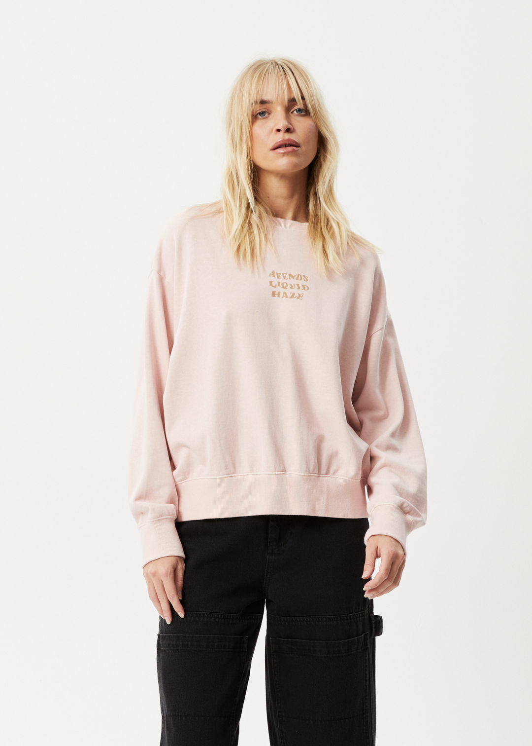 AFENDS Womens Daze - Crew Neck Jumper - Lotus 