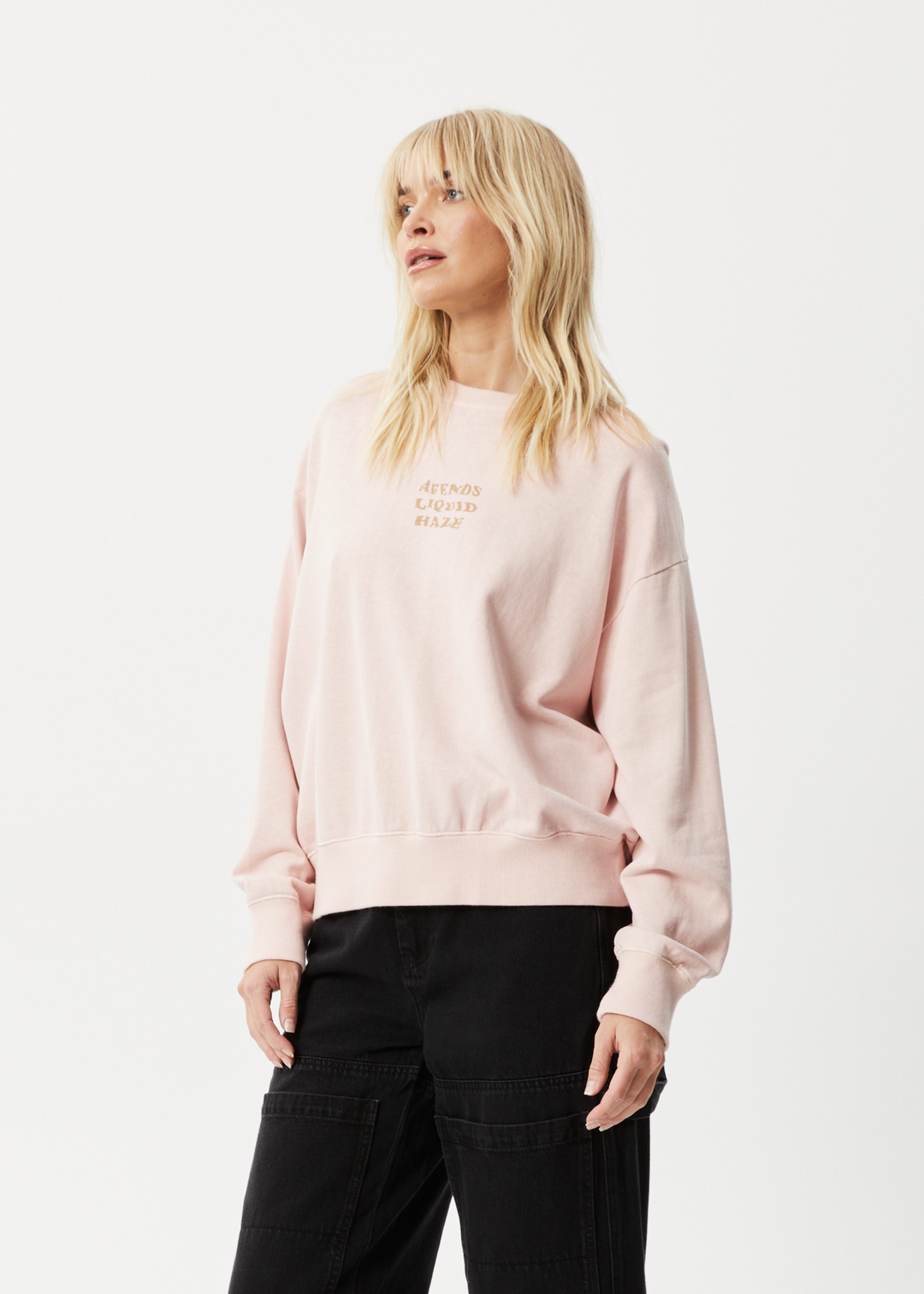 AFENDS Womens Daze - Crew Neck Jumper - Lotus 