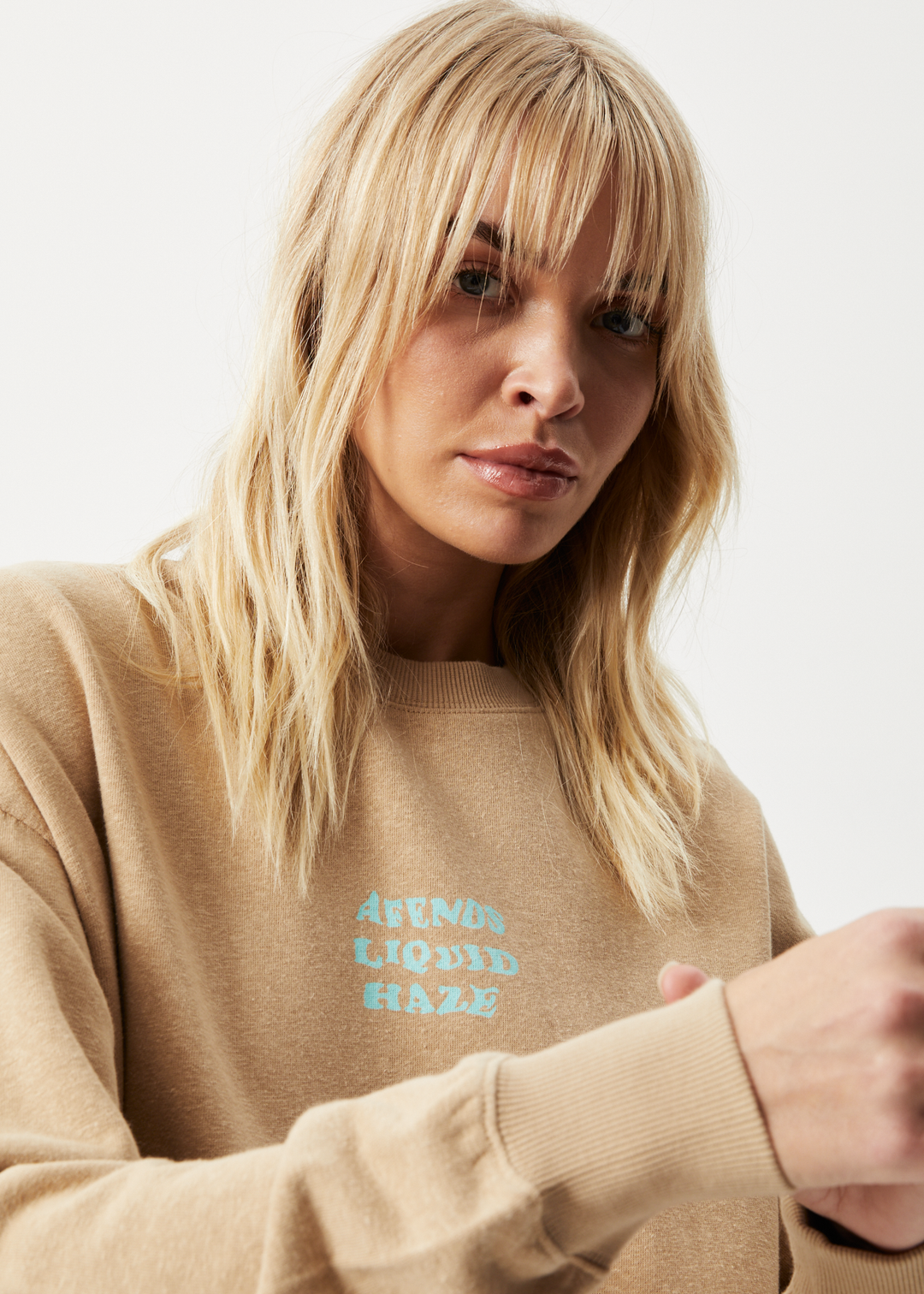 AFENDS Womens Daze - Crew Neck Jumper - Tan 