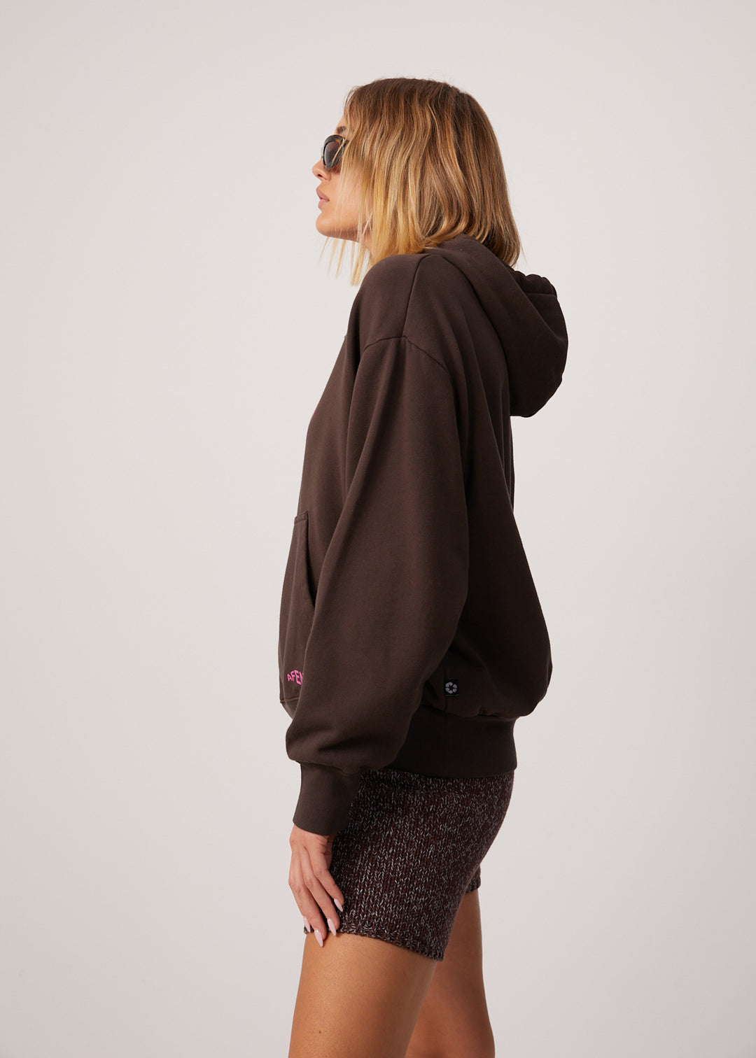 AFENDS Womens Digital Holiday - Floral Hoodie - Coffee 