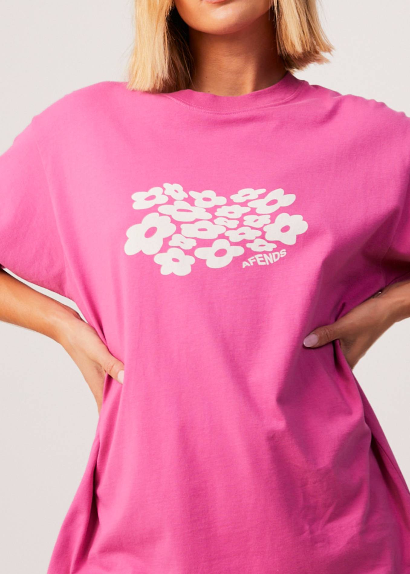 Afends - Boulevard Oversized T-Shirt - Sustainable Apparel M / Bubblegum Pink