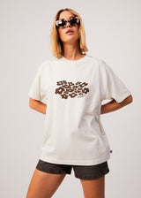 Afends Womens Digital Holiday - Recycled Oversized Floral T-Shirt - Off White - Afends womens digital holiday   recycled oversized floral t shirt   off white 