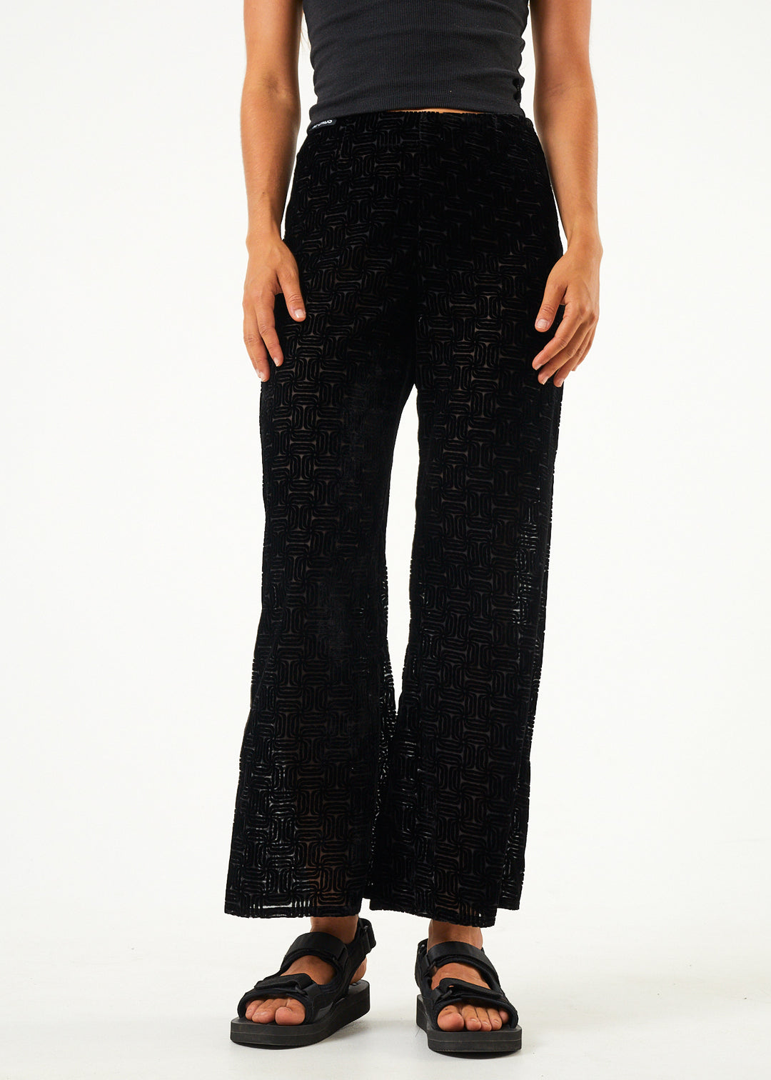 AFENDS Womens Echo - Sheer Pants - Black 