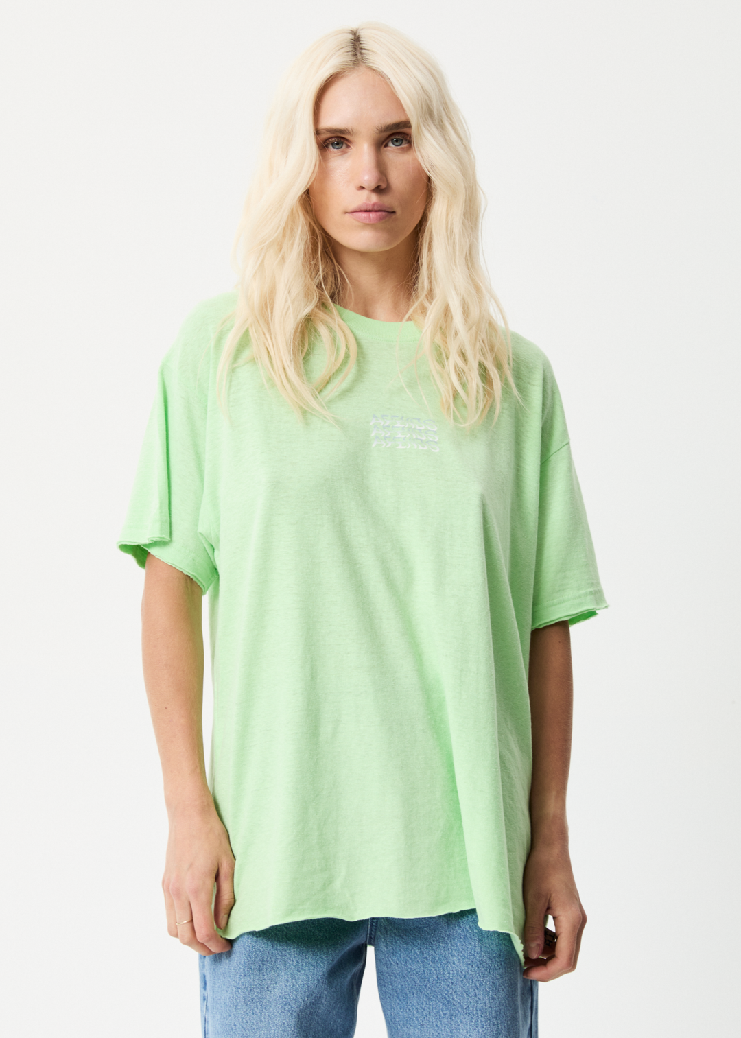 AFENDS Womens Elation - Oversized T-Shirt - Lime Green 