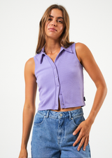 Afends Womens Eliza - Hemp Ribbed Sleeveless Shirt - Plum - Afends womens eliza   hemp ribbed sleeveless shirt   plum 