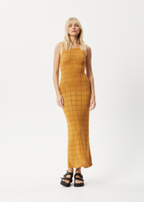 Afends Womens Femme - Knit Maxi Dress - Mustard - Afends womens femme   knit maxi dress   mustard 