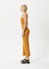 Afends Womens Femme - Knit Maxi Dress - Mustard - Afends womens femme   knit maxi dress   mustard 