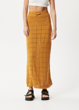 Afends Womens Femme - Knit Maxi Skirt - Mustard - Afends womens femme   knit maxi skirt   mustard 