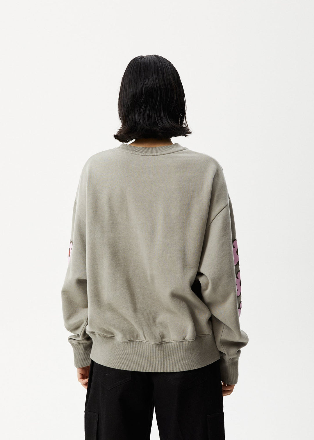 AFENDS Womens Flower - Crew Neck Jumper - Olive 