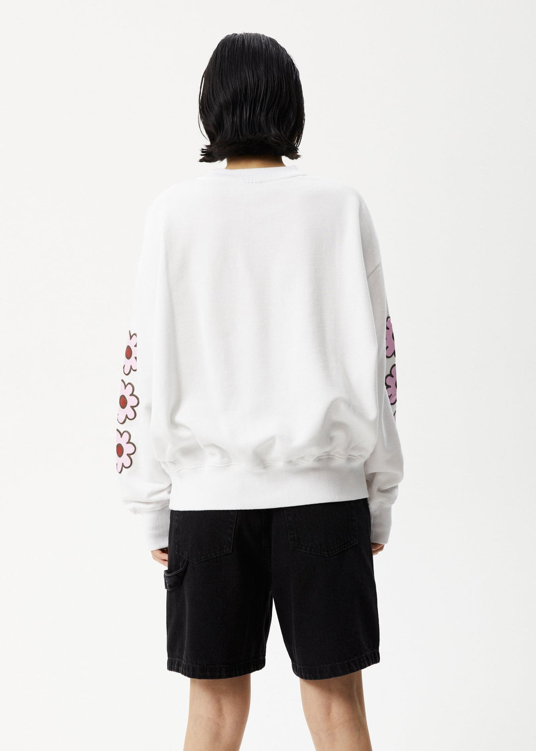 AFENDS Womens Flower - Crew Neck Jumper - White 