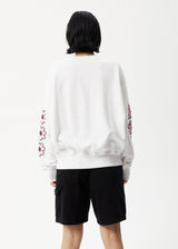 Afends Womens Flower - Crew Neck Jumper - White - Afends womens flower   crew neck jumper   white   sustainable clothing   streetwear