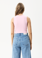 Afends Womens Harlow - Recycled Ribbed Singlet - Powder Pink - Afends womens harlow   recycled ribbed singlet   powder pink 