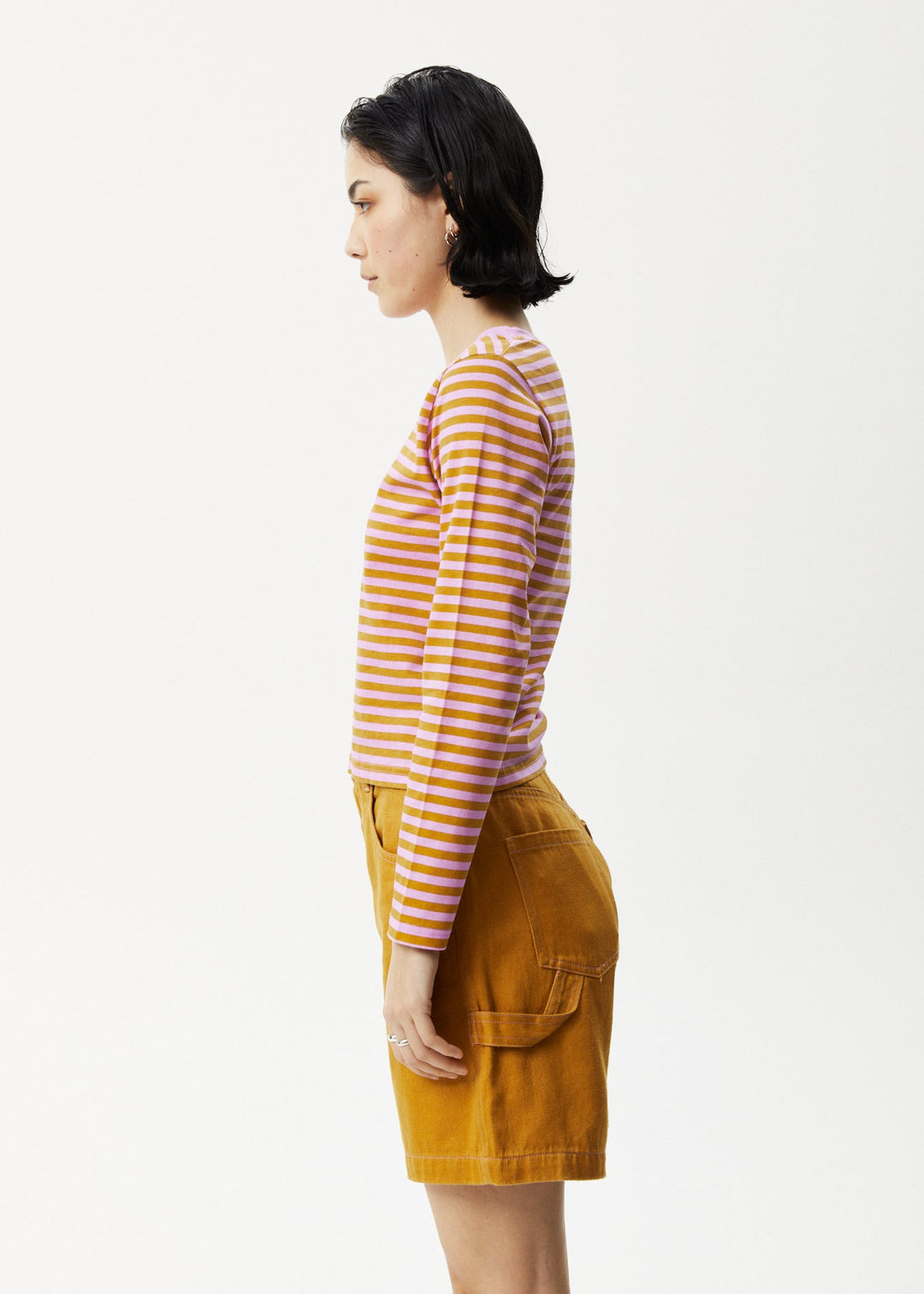 AFENDS Womens Jain - Long Sleeve T-Shirt - Candy Stripe 