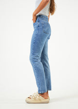 Afends Womens Kylie - Hemp Denim Slim Fit Jeans - Worn Blue - Afends womens kylie   hemp denim slim fit jeans   worn blue 