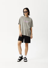 Afends Womens Lily Slay - Oversized Graphic T-Shirt - Olive - Afends womens lily slay   oversized graphic t shirt   olive 