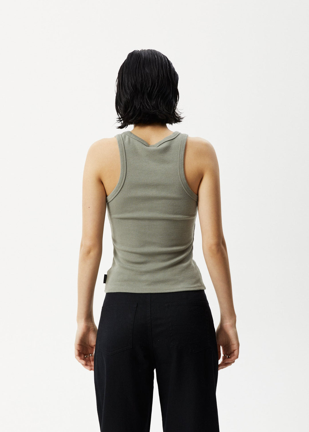 AFENDS Womens Lydia - Ribbed Singlet - Olive 