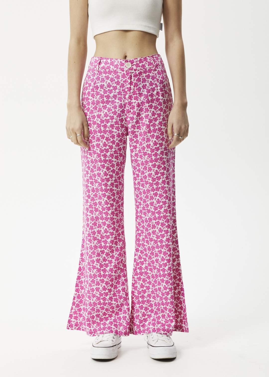 AFENDS Womens Madeline Birkin - Flared Pants - Bubblegum Floral 