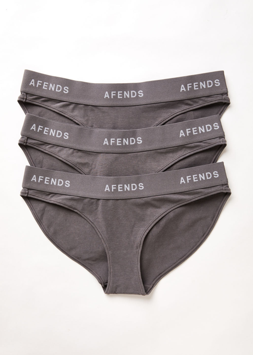 AFENDS Womens Molly - Bikini Briefs 3 Pack - Steel A220666-STL-XS