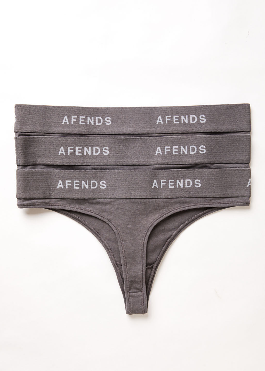 AFENDS Womens Molly - G-String Briefs 3 Pack - Steel A220667-STL-XS