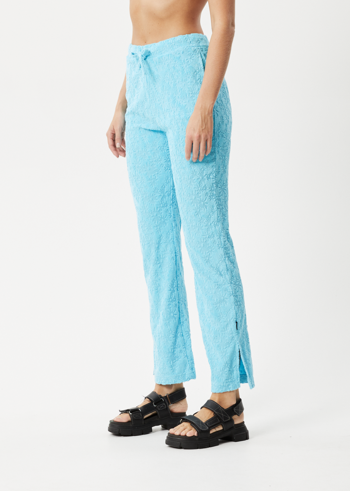AFENDS Womens Moon - Terry Pant - Blue Daisy